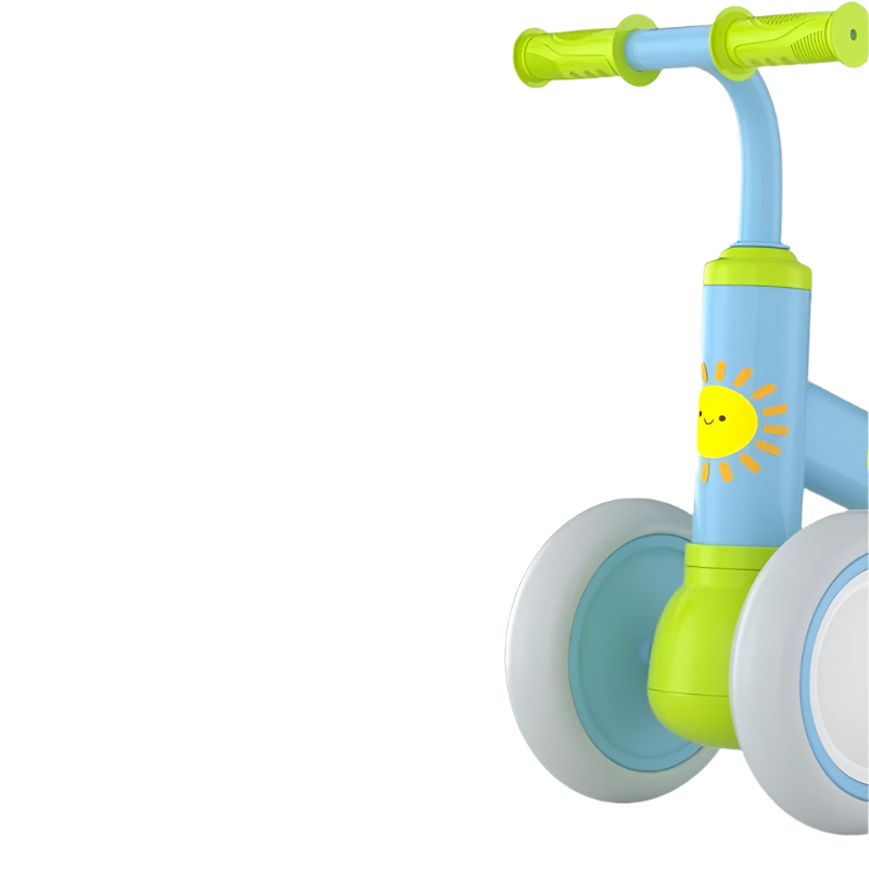 Colorful 4-Wheel Toddler Balance Bike with Lights, for Boys & Girls