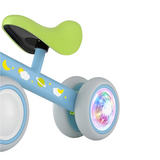 Colorful 4-Wheel Toddler Balance Bike with Lights, for Boys & Girls