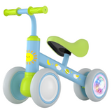 Colorful 4-Wheel Toddler Balance Bike with Lights, for Boys & Girls